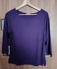 T-Shirt koszulka damska kolor fioletowy rękaw 3/4 rozmiar 44
