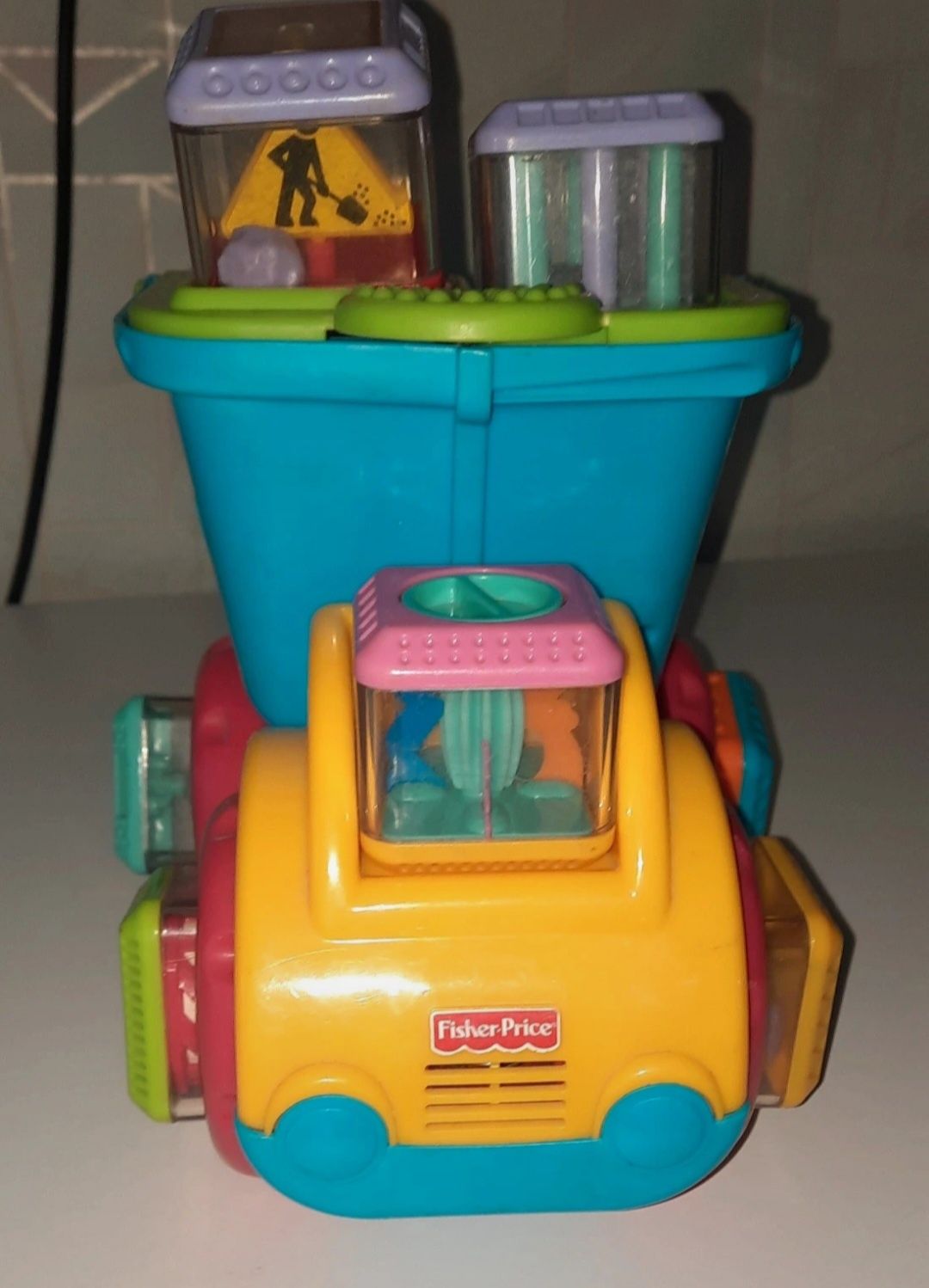 Samochód, klocki Fisher price, klocki sensoryczne