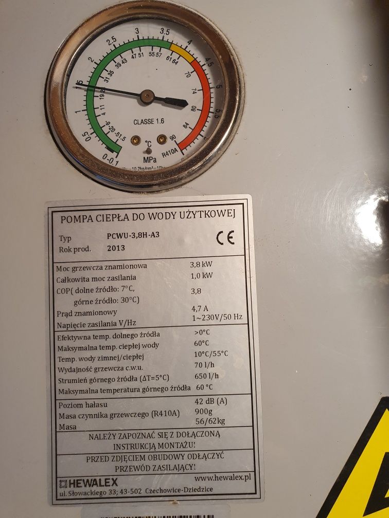 Hewalex 3,8kW pompa ciepła do ciepłej wody