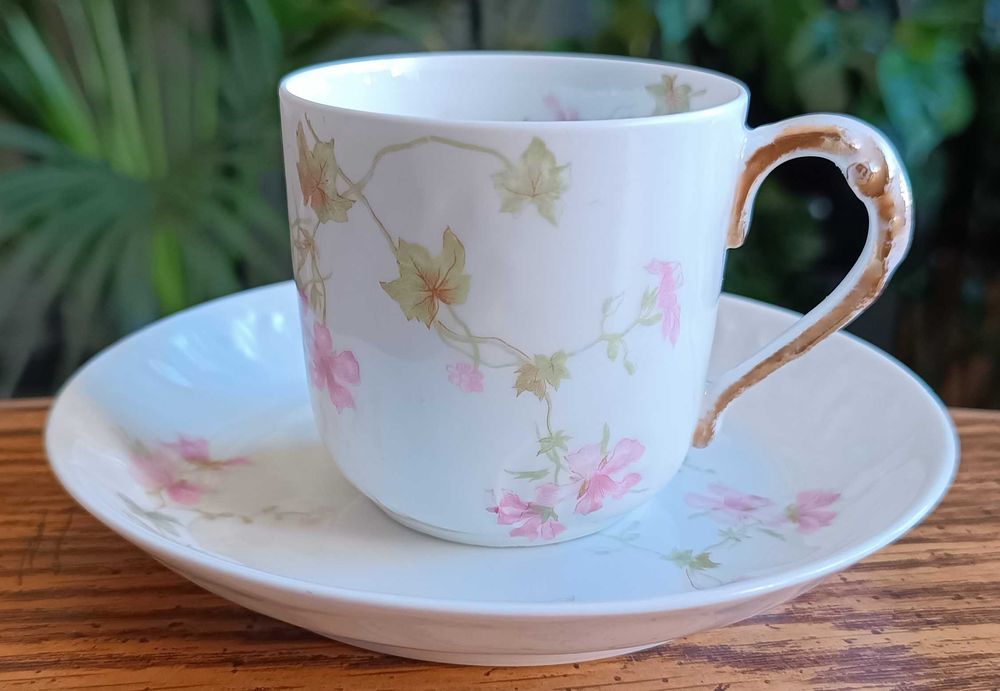 Duo do mokki (filiżanka i spodek) W. Guérin & Cie, Limoges.