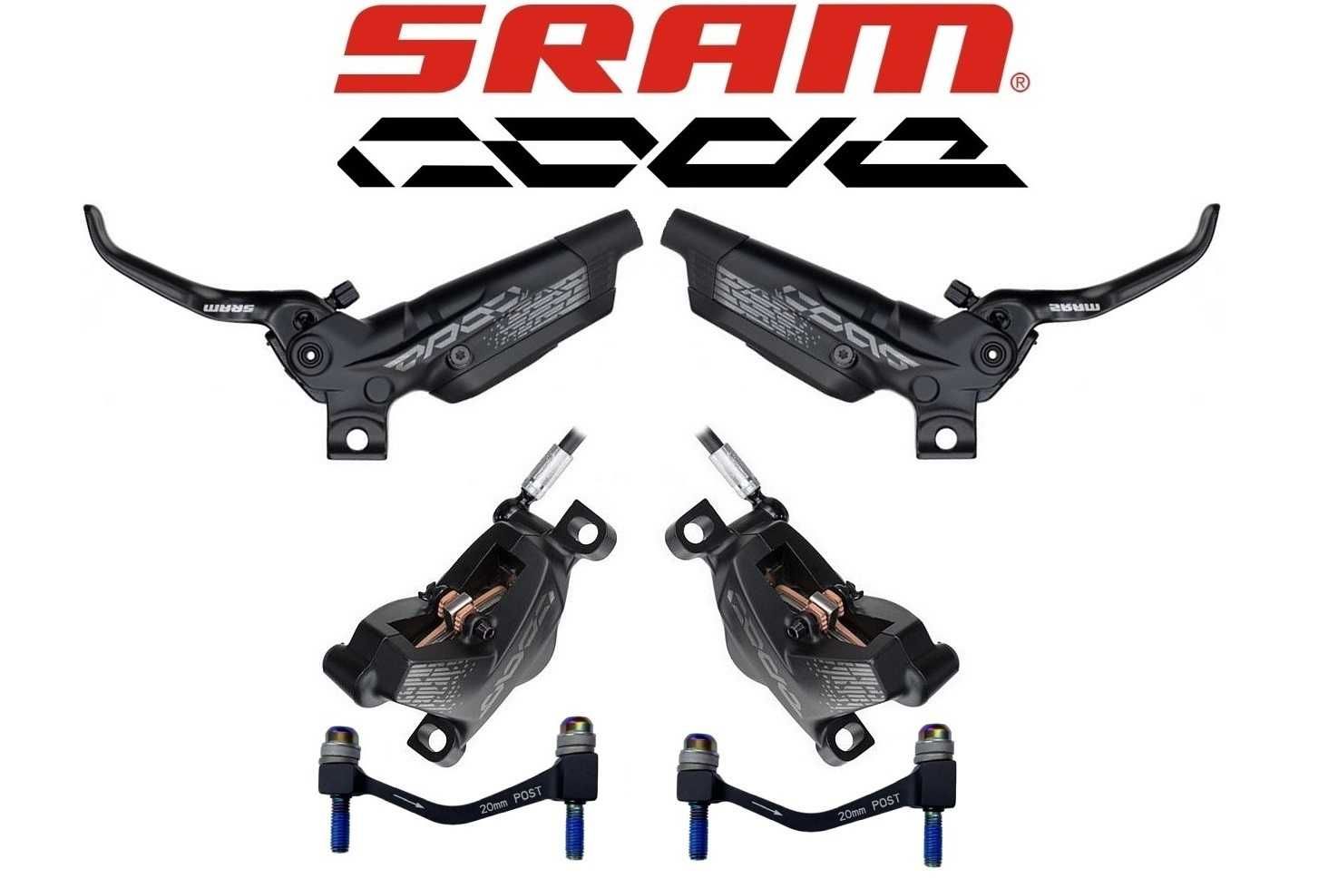 NOWE Sram Code R hamulce hydrauliczne 4-tłoczkowe 200cm + adaptery FV
