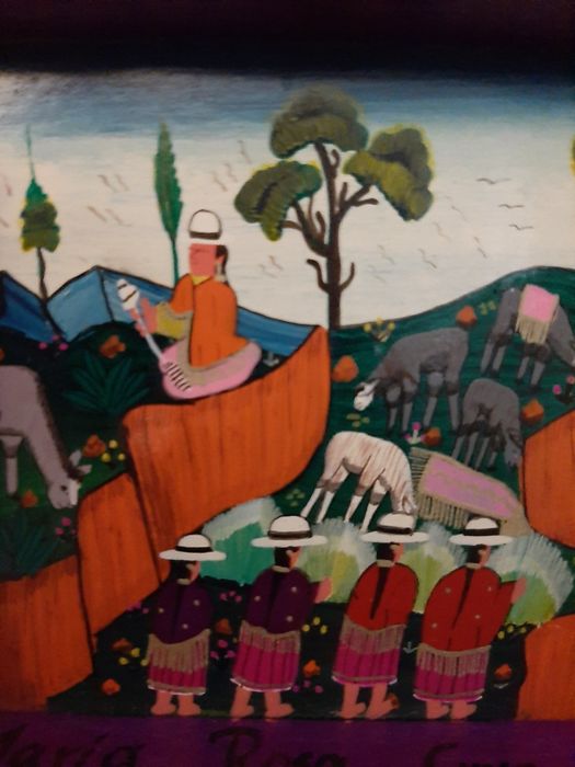 Quadro Arte Popular do Equador Tigua CAYO