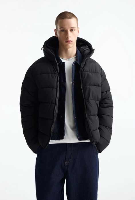 Куртка Pull&Bear Puffer Jacket Оригінал Мужская Ветровка Черная Новая
