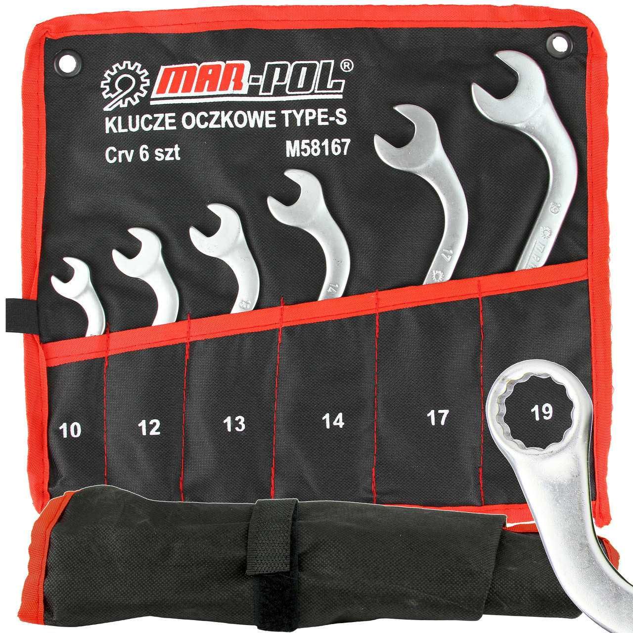 Klucze oczkowe 6 elem. 10-19mm płachta