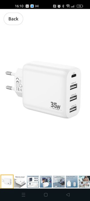 CREAPICO 4-Port Charger for iPhone 16/16e/15/14/13 Pro Max/Pro/Plus, 3
