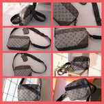 Мужская  сумка барсетка Louis Vuitton серая шашка сумка