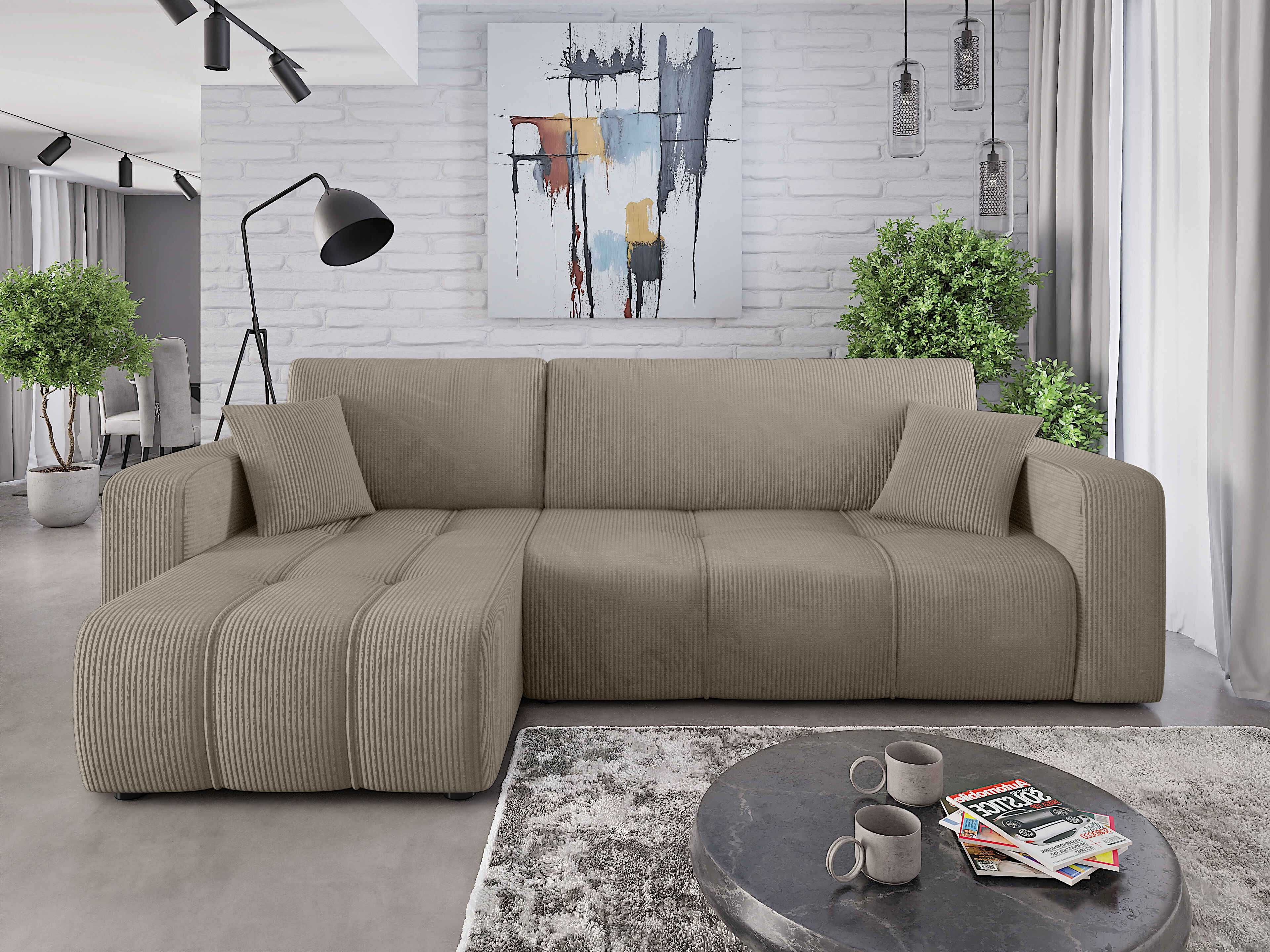 naroznik sofa ALICE L funkcja spania pojemnik Poso 38 sprezyna falista