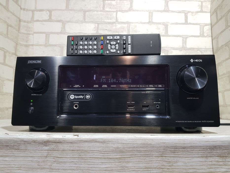 7.2 AV ресивер DENON AVR X2400, *7x105 Вт, HDMI, USB, Wi-Fi, Bluetooth