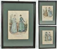 Obrazki Moda Paryska XIXw liografia kolorowa w drewnianej ramce