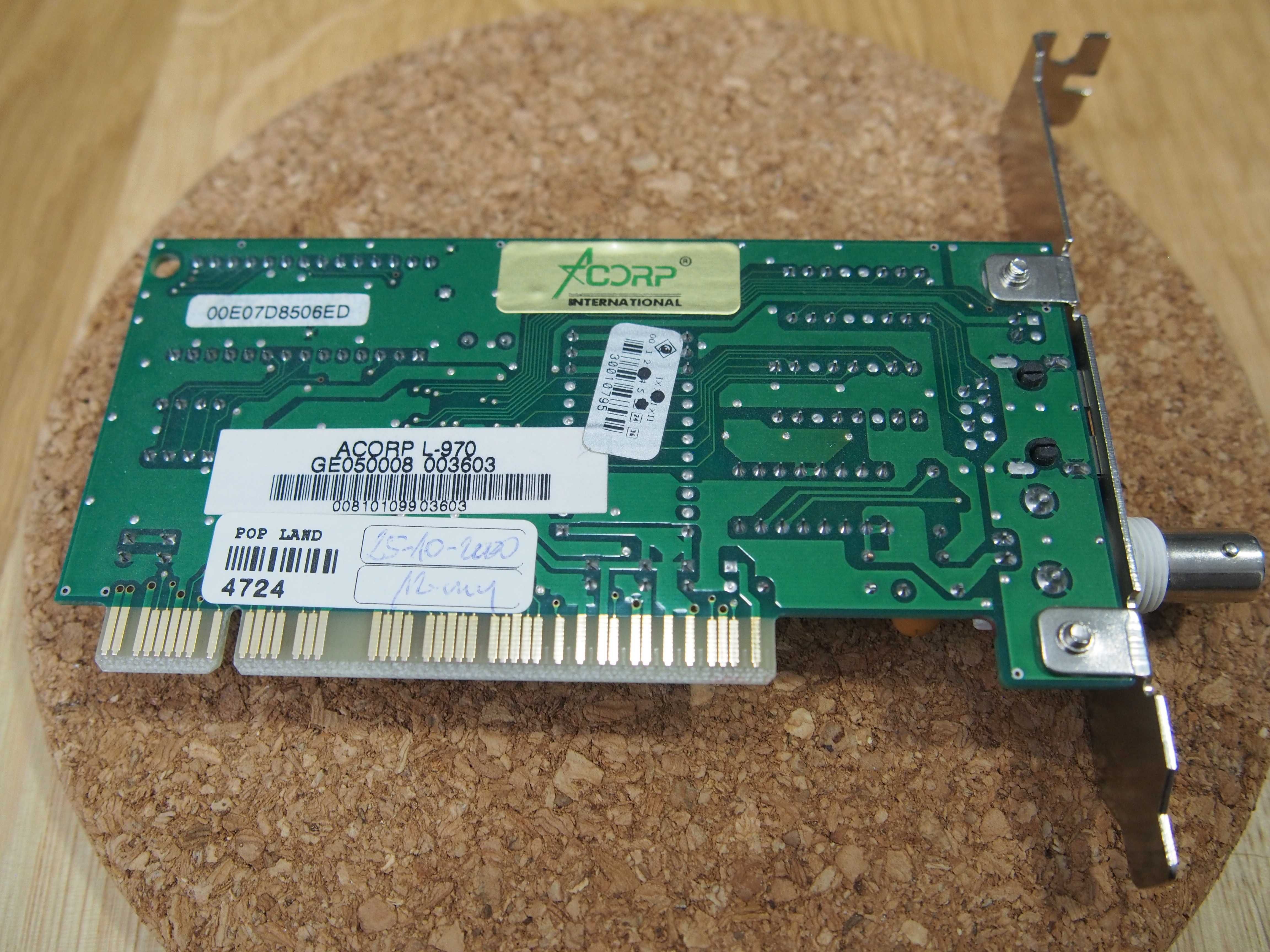 Karta sieciowa Realtek RTL8029AS BNC RJ45 PCI