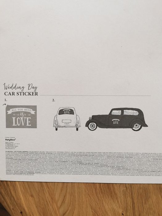 Naklejka ślubną na samochod