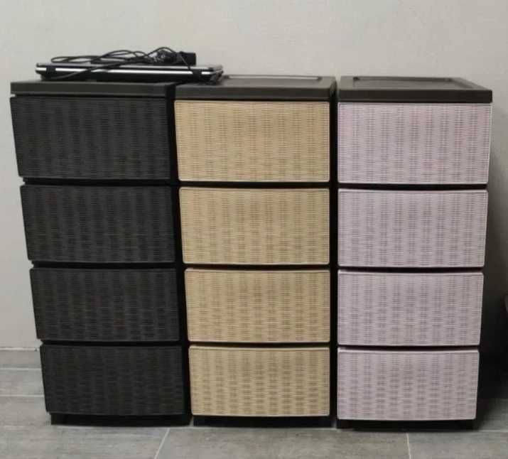 Комод пластиковий R-Plastic Ротанг 4 ящики