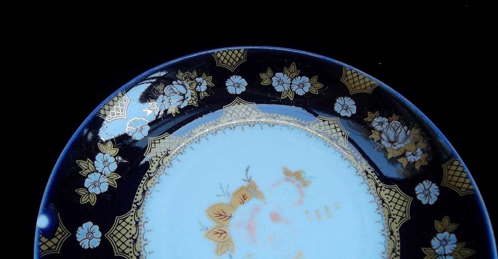 Блюдце «HAAS&CZJZEK» Кобальт с позолотой. Handmade. Чехия. Антиквариат