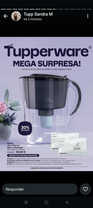 Jarro da tupperware novo