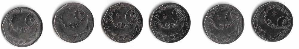 6 Moedas de 50$00