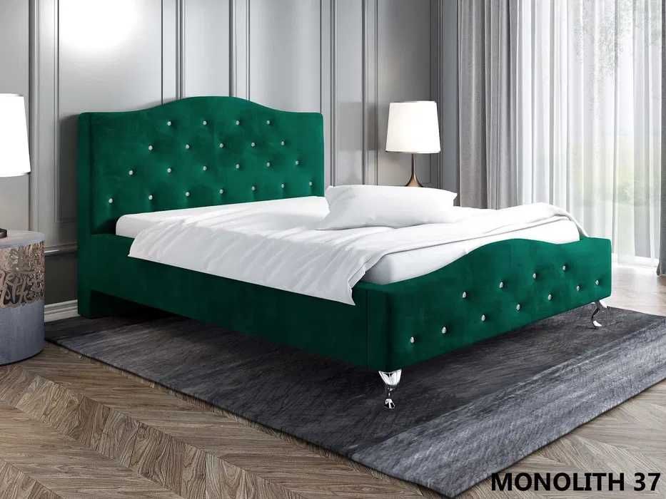 Łóżko tapicerowane Glamour 160x200 ze stelażem