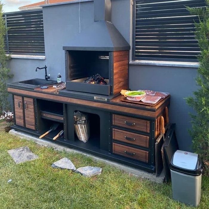 Мангальна зона,мангал,барбекю,смокер,гриль,лофт,метал,жарівня,піч