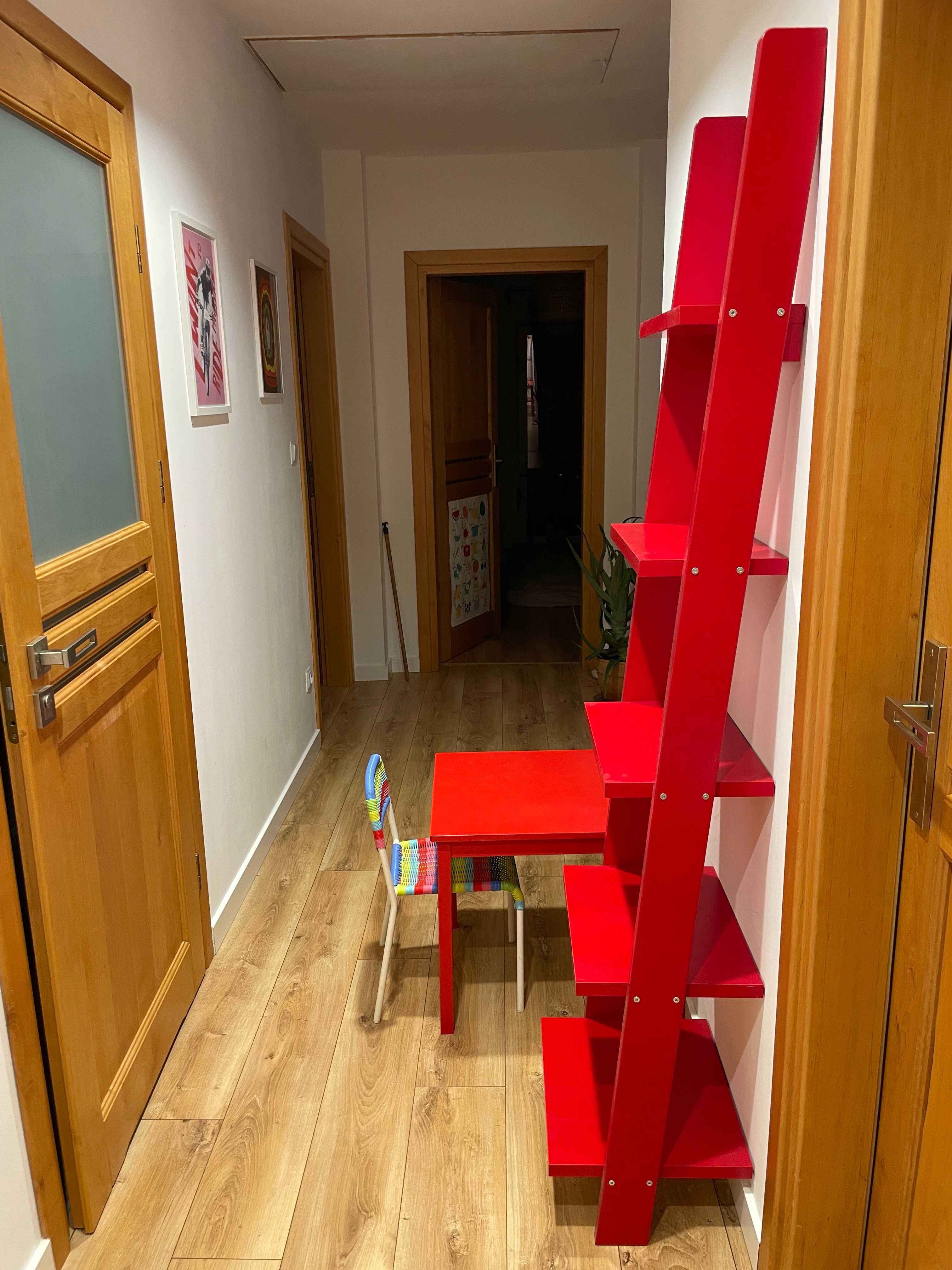 Regał drabinka czerwony + stolik + krzesełko do pokoju dziecka IKEA