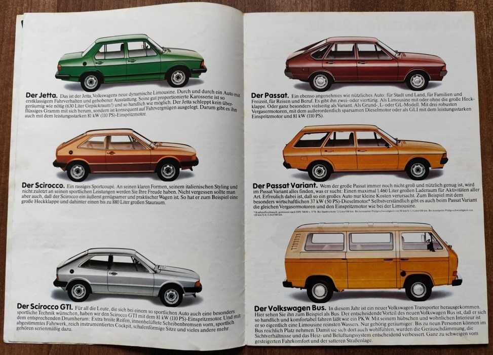 Prospekt Volkswagen Audi 1980