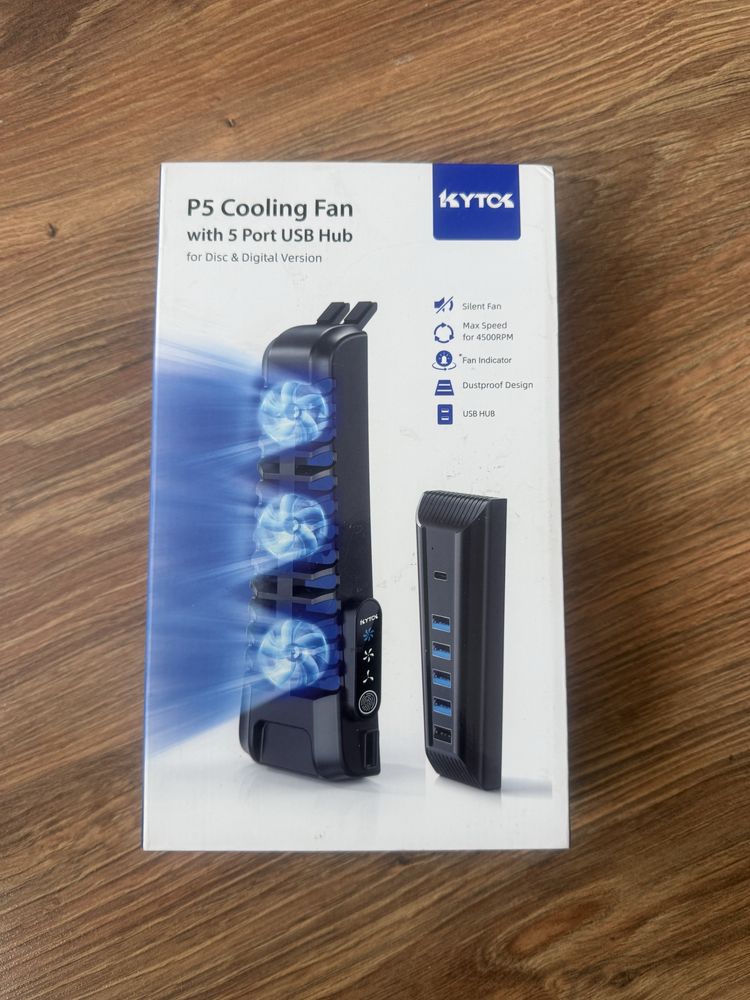 Kytok PS5 Cichy wentylator z 3 prędkościami, do PS5