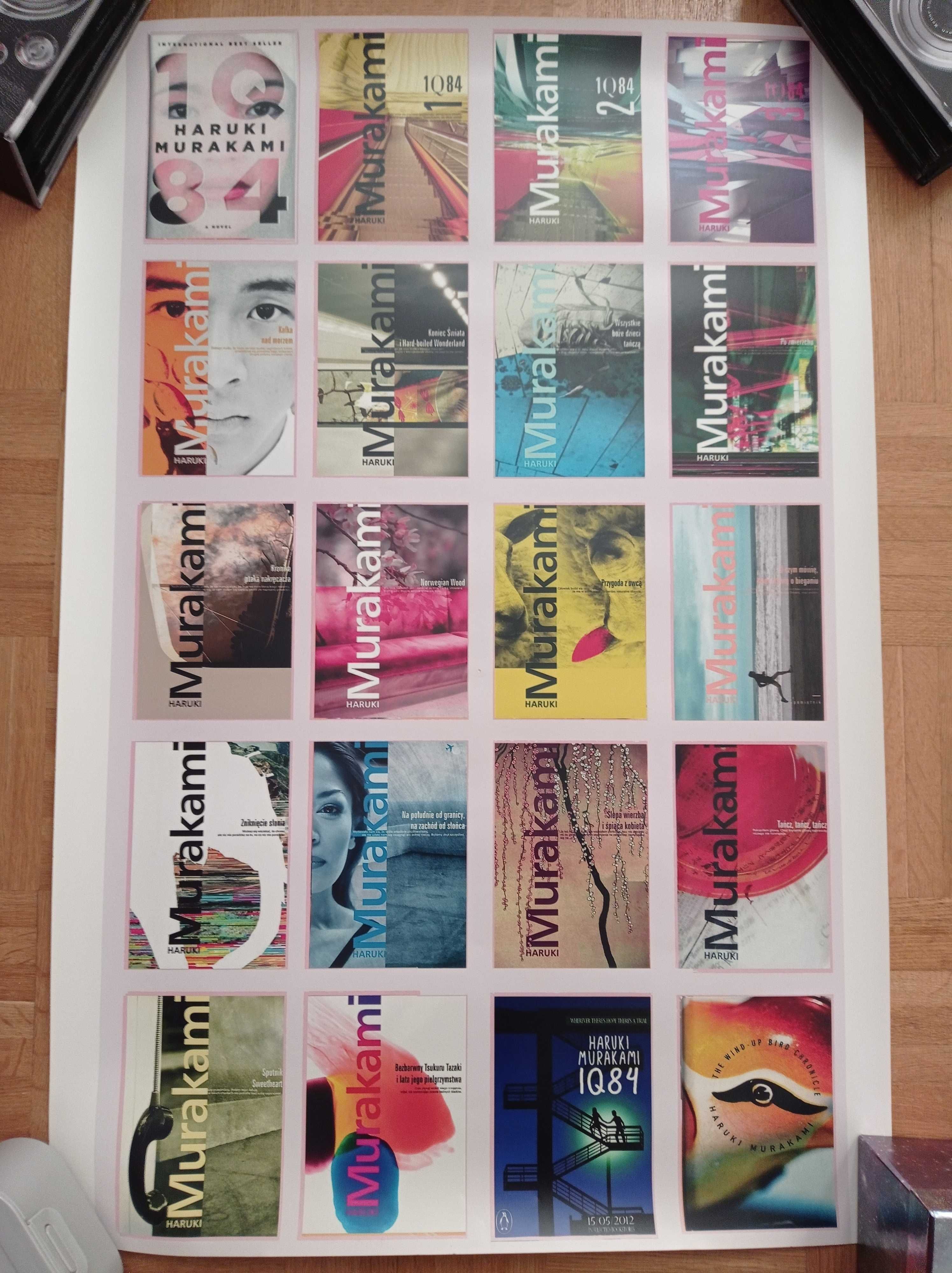 Duży plakat 50x76 cm - książki, Haruki Murakami, papier fotograficzny