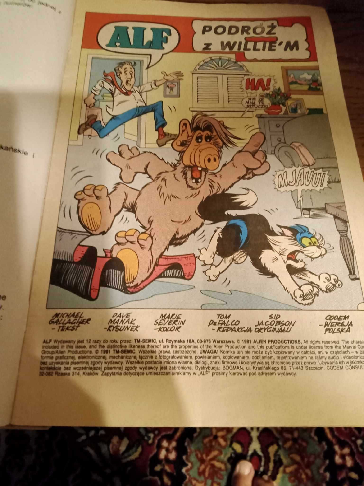 Komiksy ALF  nr  3,  6/1991 szt. 2.