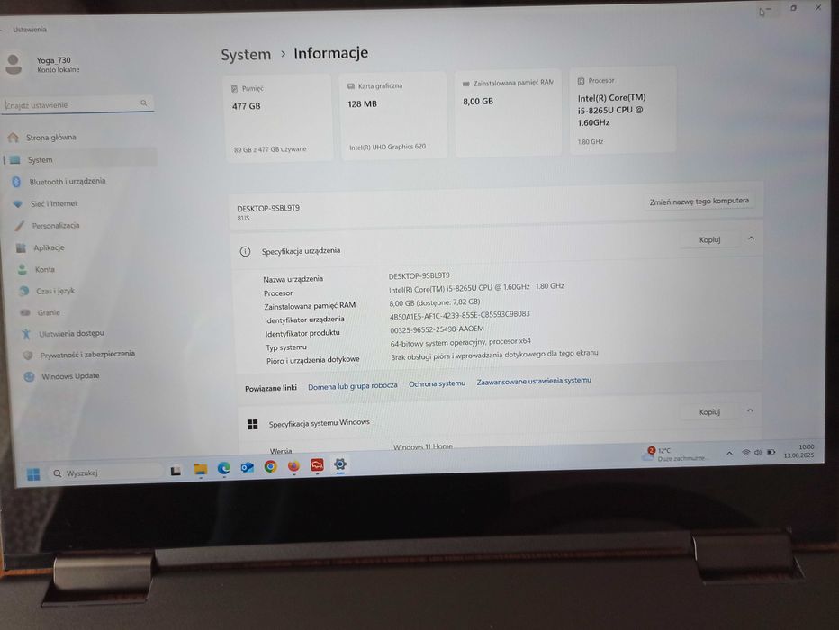 Lenovo yoga 730-15KB, b.dobry stan, gwarancja.