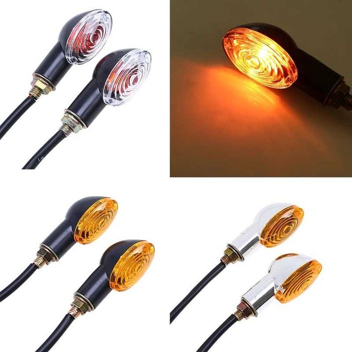 Par de Piscas com Lâmpada de Filamento - Luz Âmbar