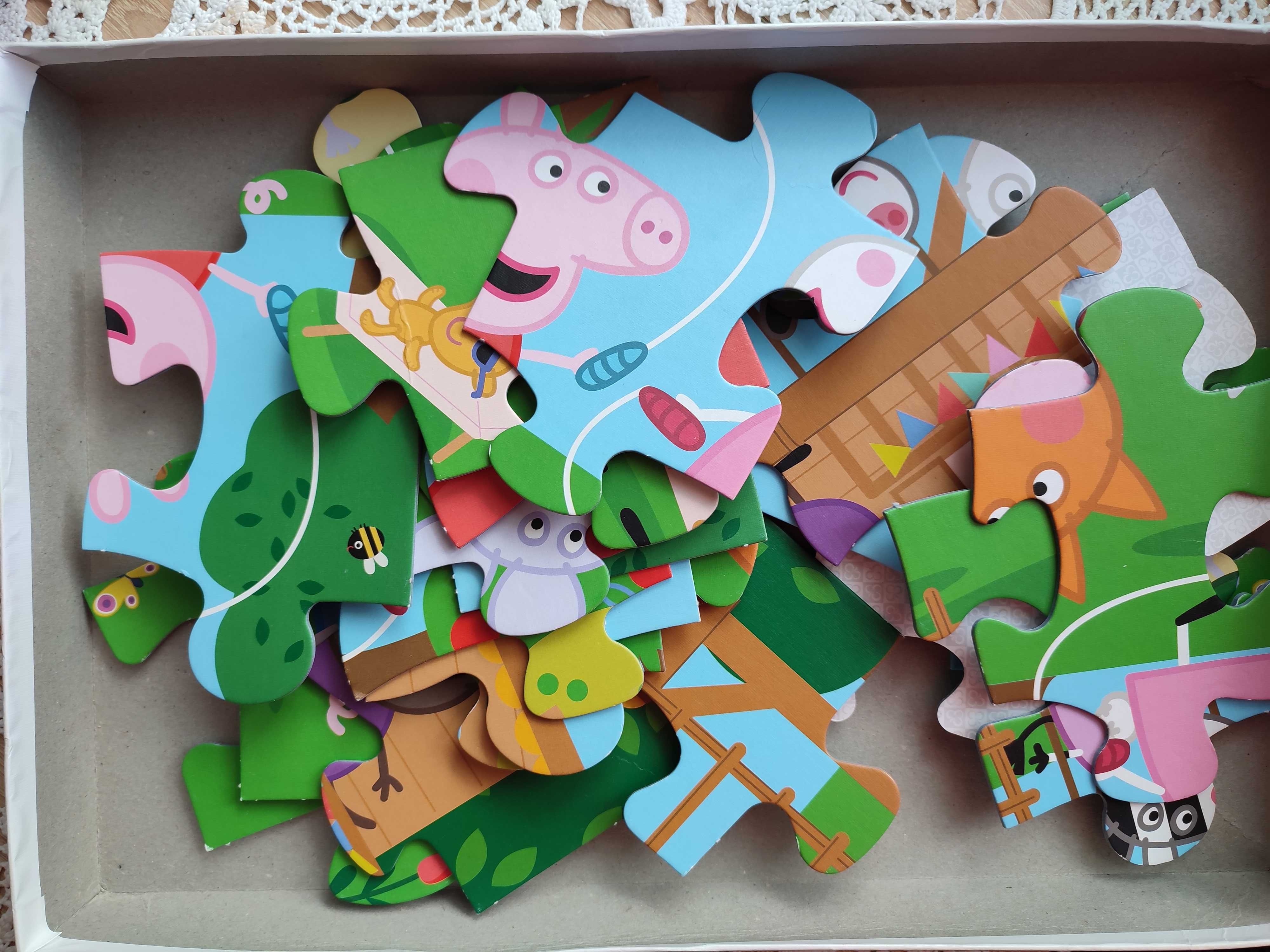 Puzzle, gra, Peppa, memory