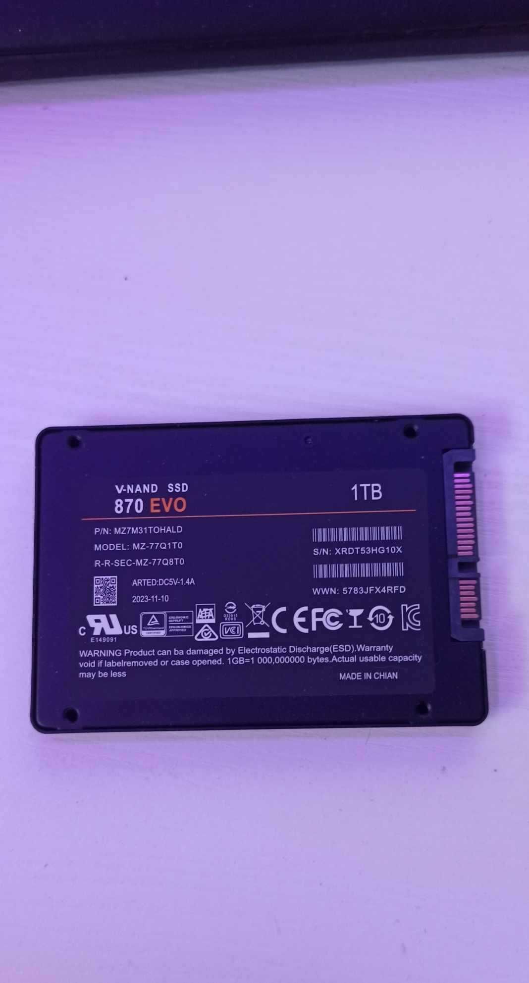 Dysk SSD SAMSUNG 870EVO. 1 TB. SATA-3 nowy.