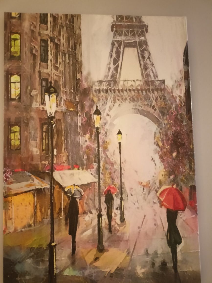Paryż w deszczu obraz drukowany 50/70