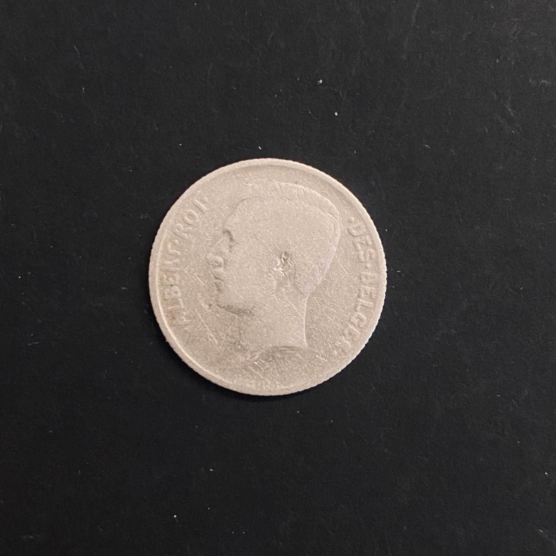 Belgia, 1 frank, rok 1911, Ag 0,835