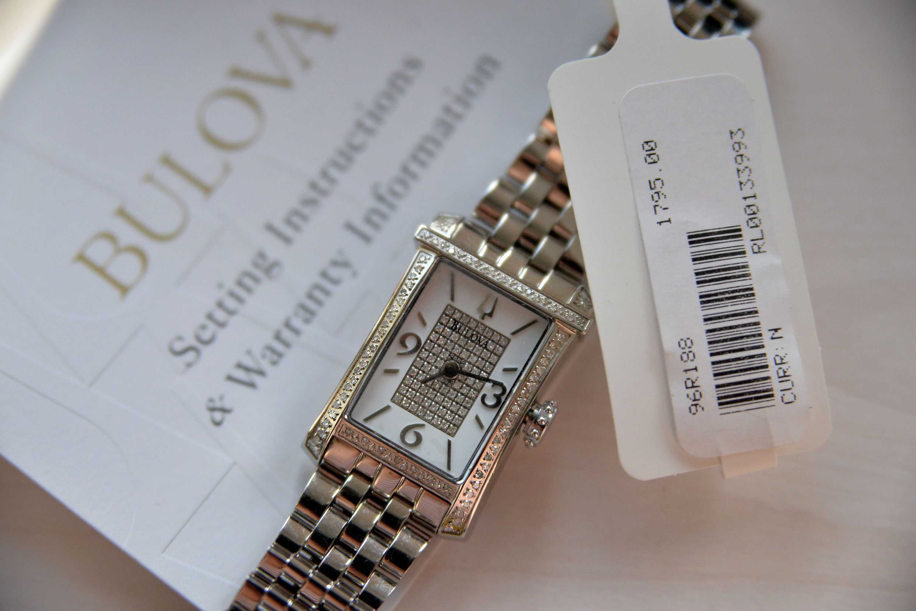 Класичний жіночий годинник з діамантами 166 шт. Bulova