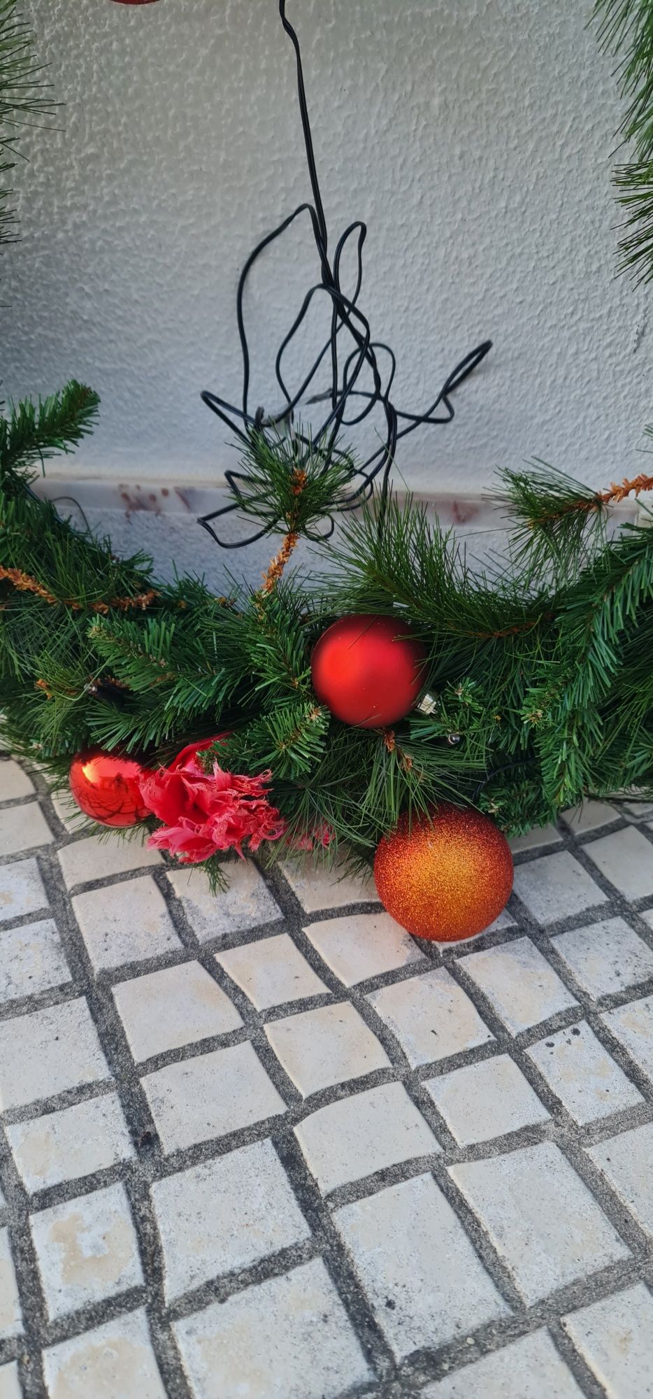 Coroa de Natal iluminada 70cm