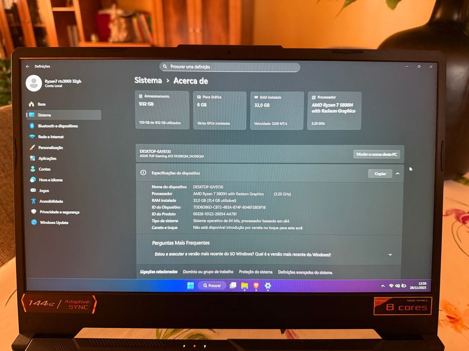 Portatil gaming Asus Rtx 3060 32gb ram
