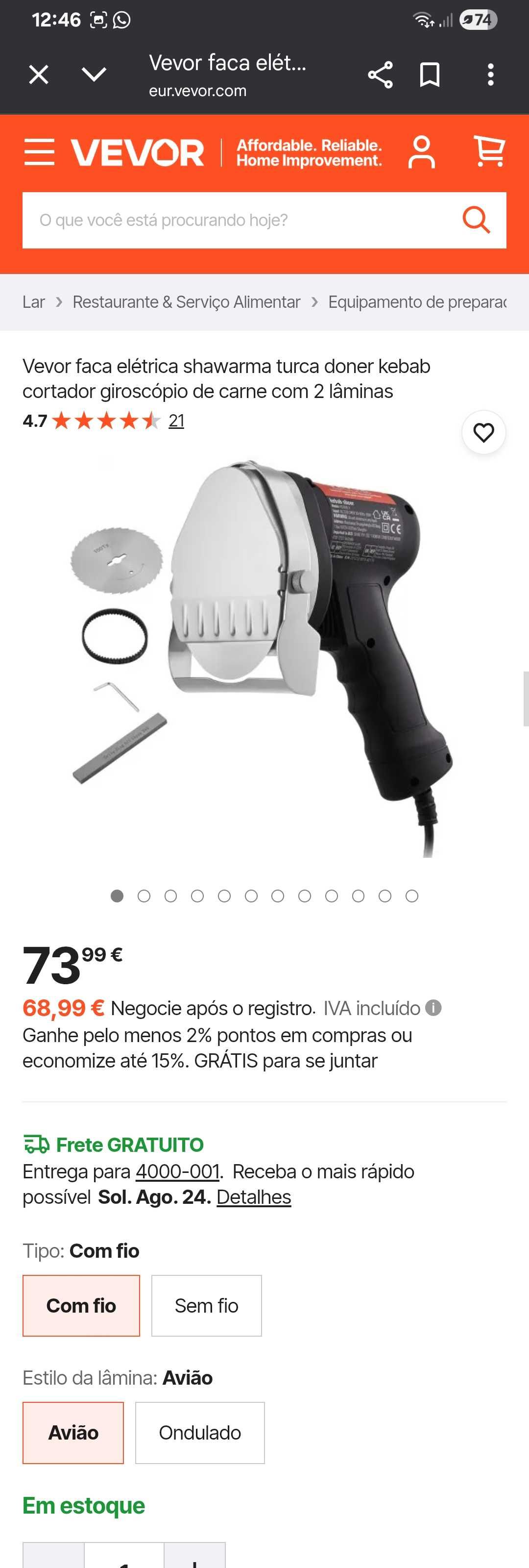 Maquina kebab 5kg Eletrica