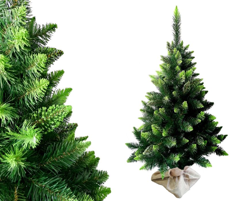 Choinka sztuczna Sosna Diamentowa Zielona 100cm Stojak +Juta naturalna