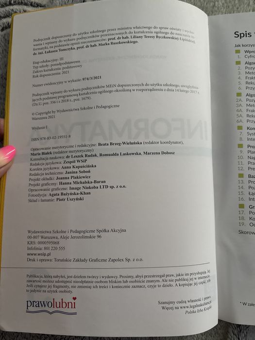 Informatyka klasa 3 LO Technikum