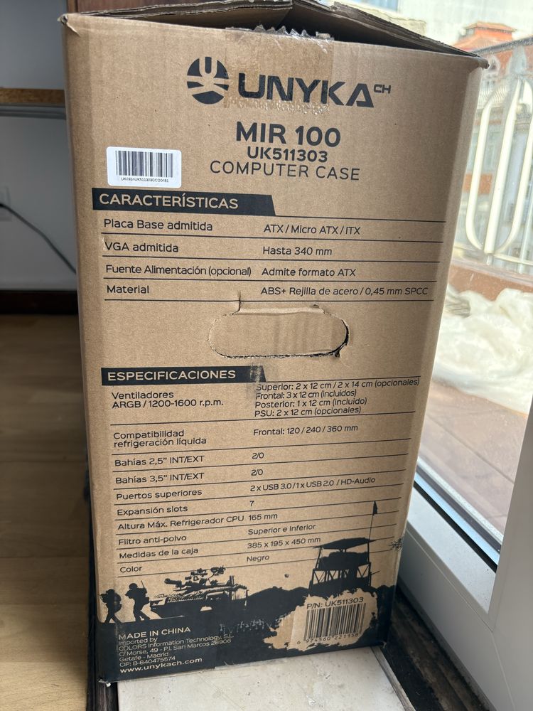 Caixa Atx Unyka Gaming Mir100 argb Vidro Temperado preto
