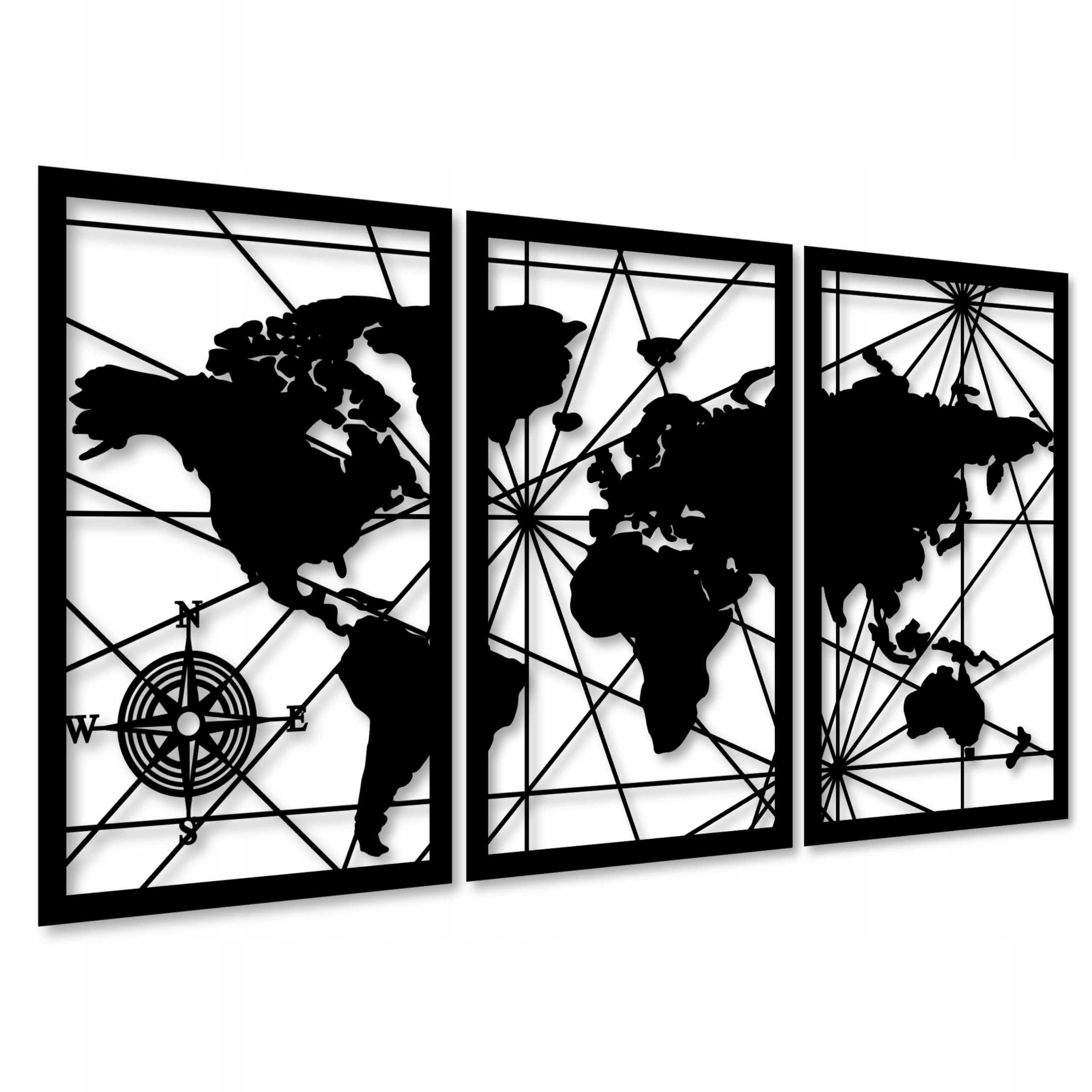 Obraz Ażurowy 3D Mapa Świata na ścianie Świetna Jakość *WYSYŁKA24H