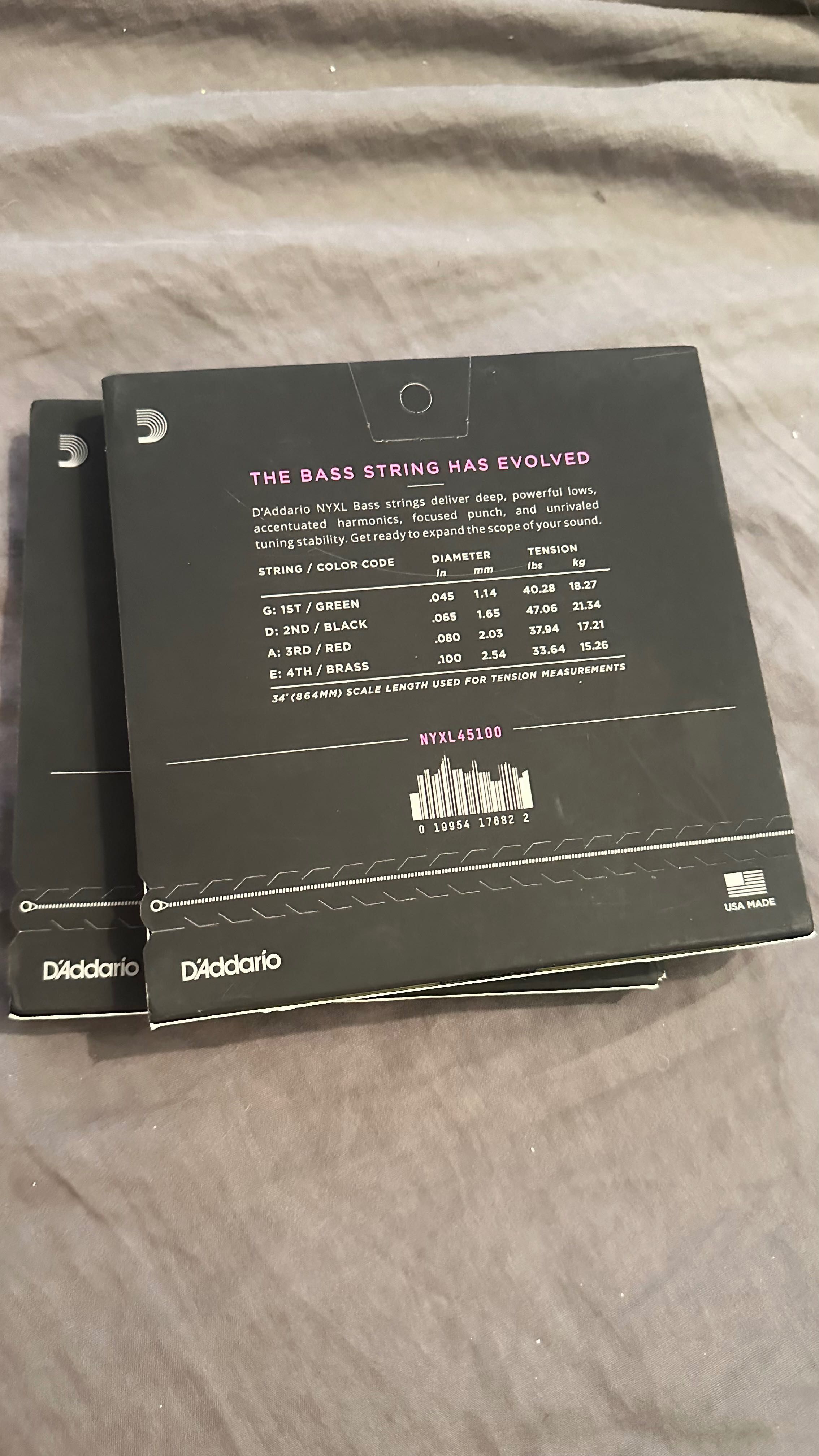 Струни для бас-гітари D’Addario bass guitar strings NYXL 45|100