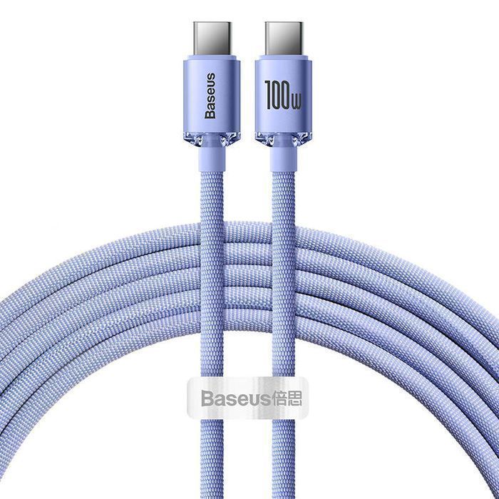 Kabel Usb-C Do Usb-C Baseus Crystal Shine,100W, 1.2M (Fioletowy)