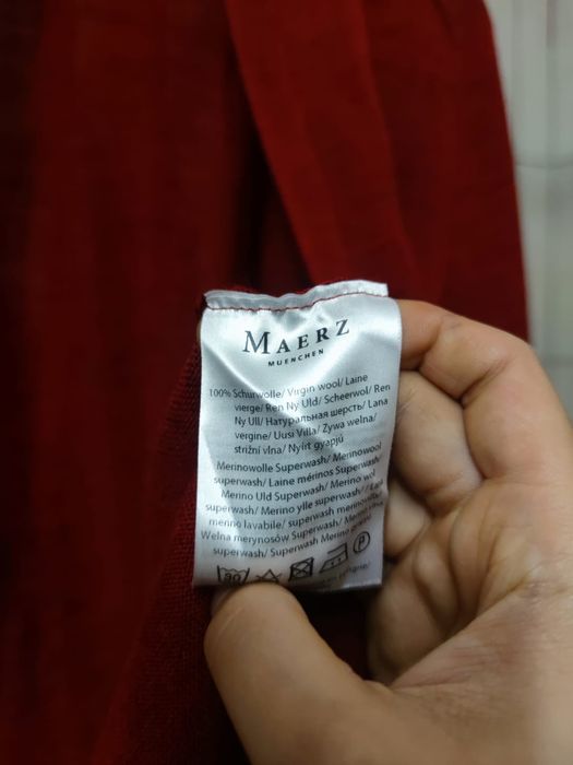 Sweter sweterek Maerz 48 męski L unisex damski wełniany wełna naturaln