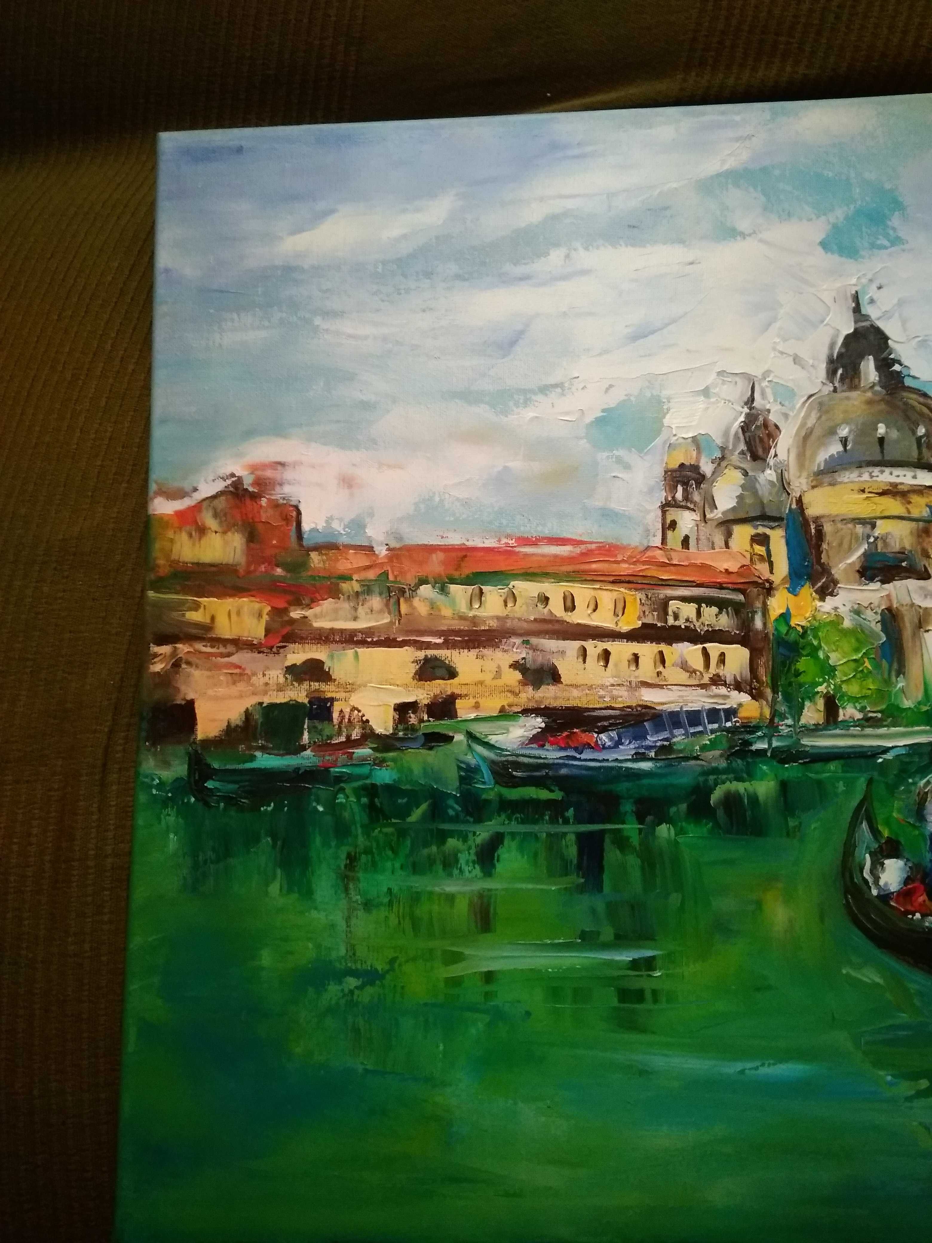 Piękna Wenecja -olejny obraz 60x50 cm L.Omiotek