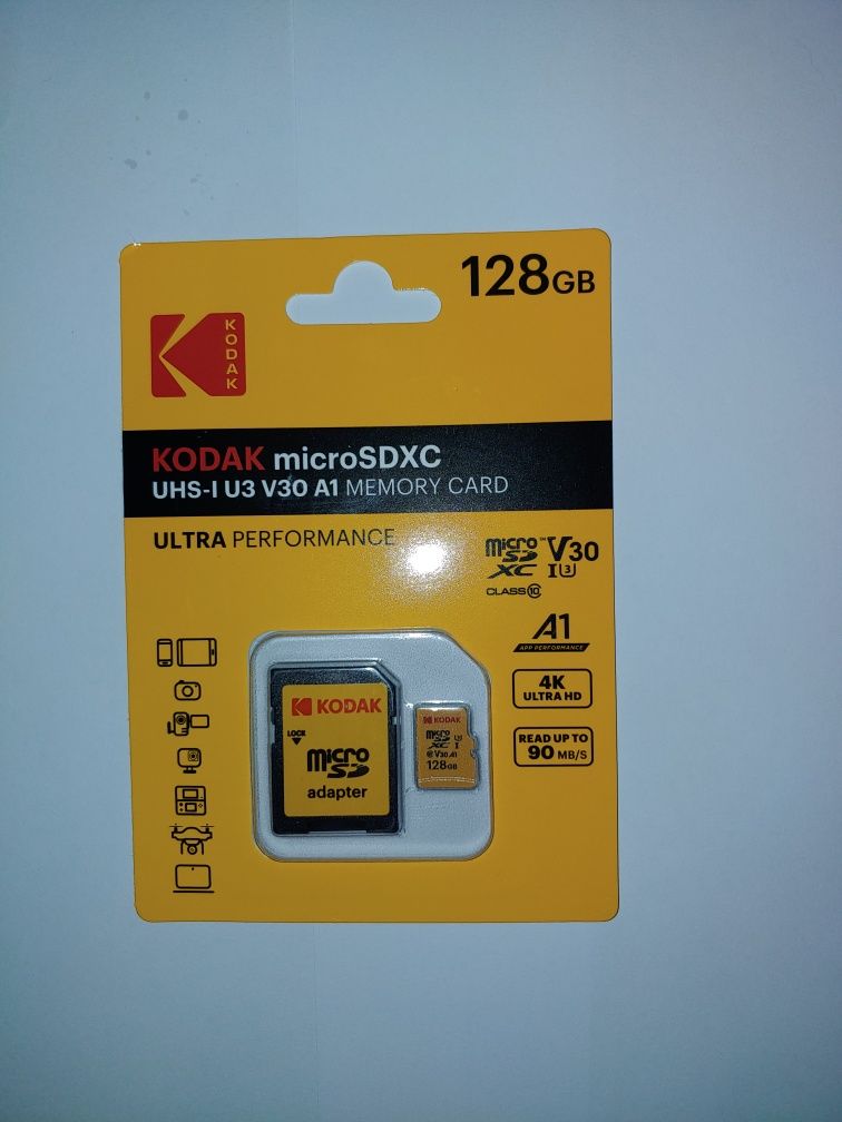 Карта пам'яті памяти Kingston  Kodak Samsung Micro SD UHS-1 U3 V30 128