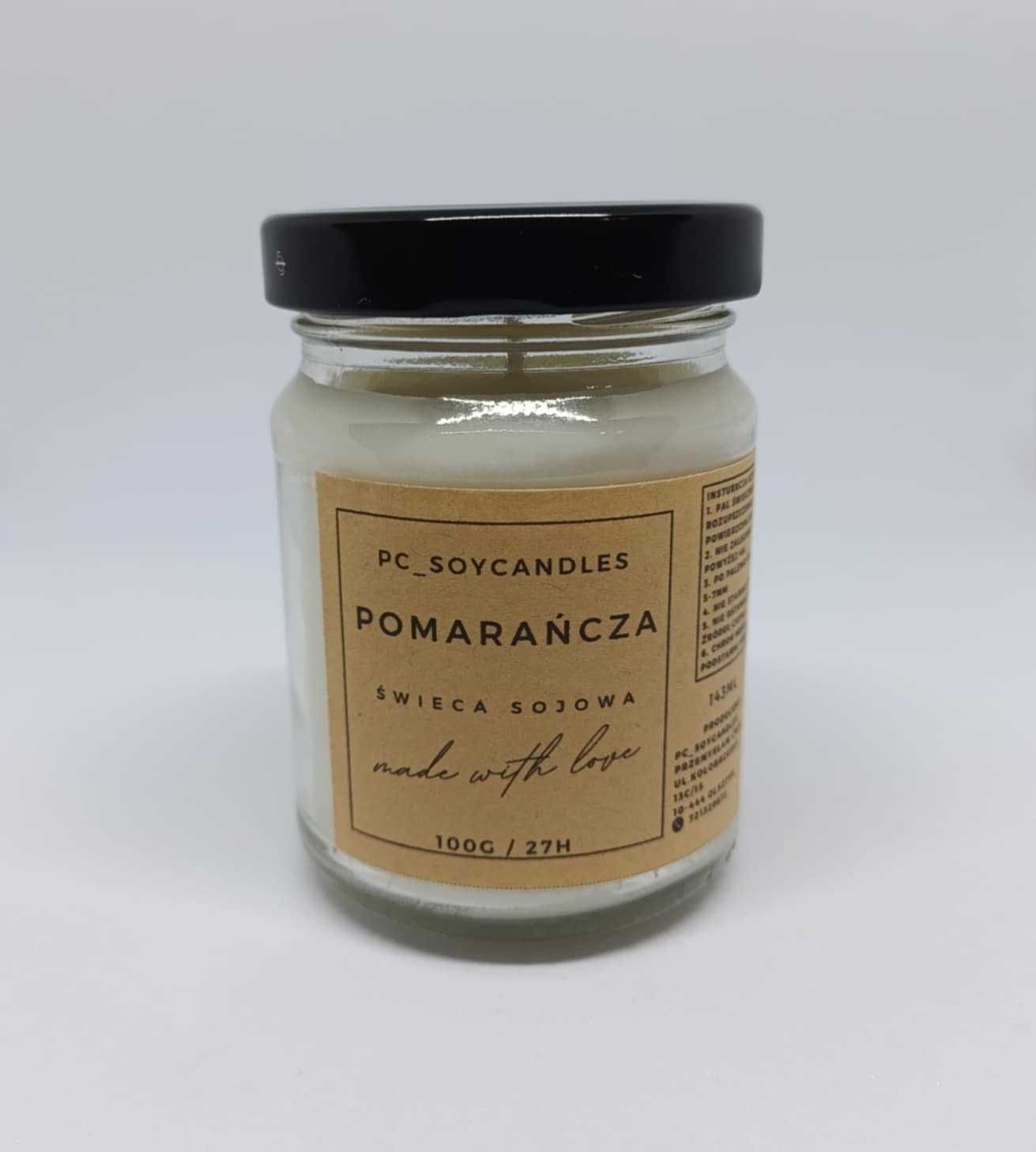 Świeca Sojowa Zapachowa Pomarańcza 143ml 27h