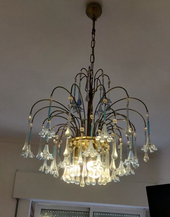 Conjunto de candeeiros tecto e mesa antigos