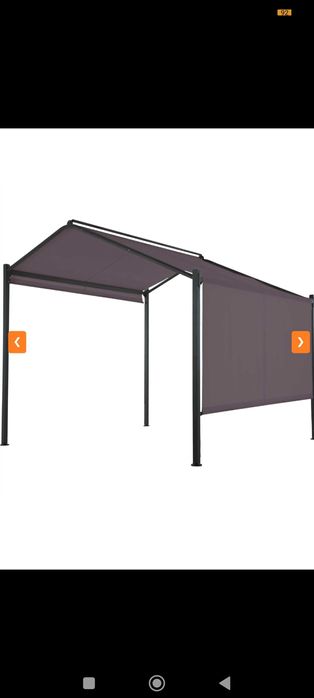 Pawilon Ogrodowy PERGOLA na Taras 3x3 Szerokość 285/265 wysokość Szary
