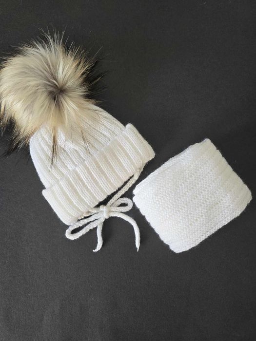 Czapka + szalik dla noworodka r.0-3 miesiąca