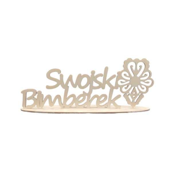 Swojski bimberek, napis, alkohol, ślub, wesele, drink bar